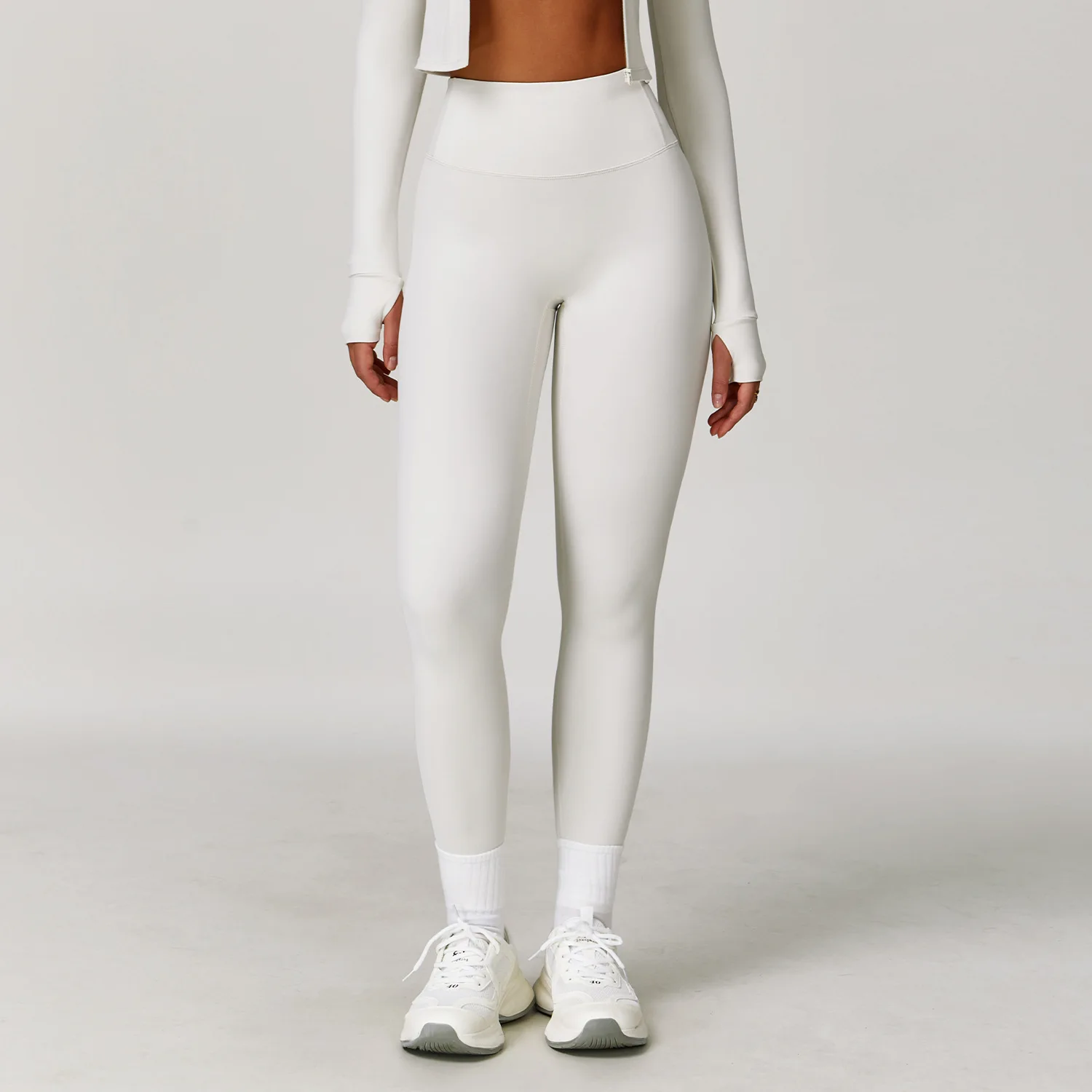 Legginsy do jogi damskie z wysokim stanem push up Morelowy