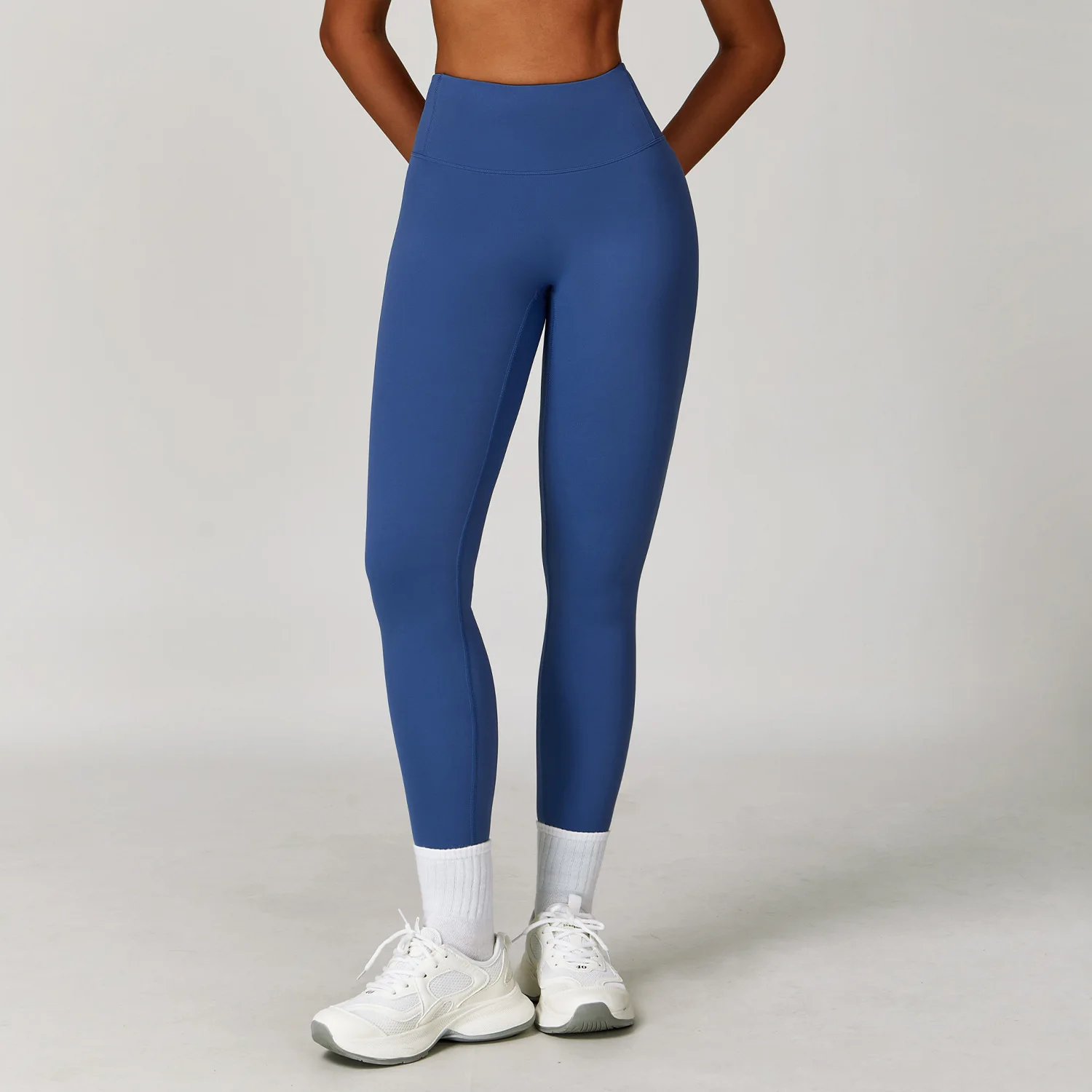 Legginsy do jogi damskie z wysokim stanem push up Niebieski
