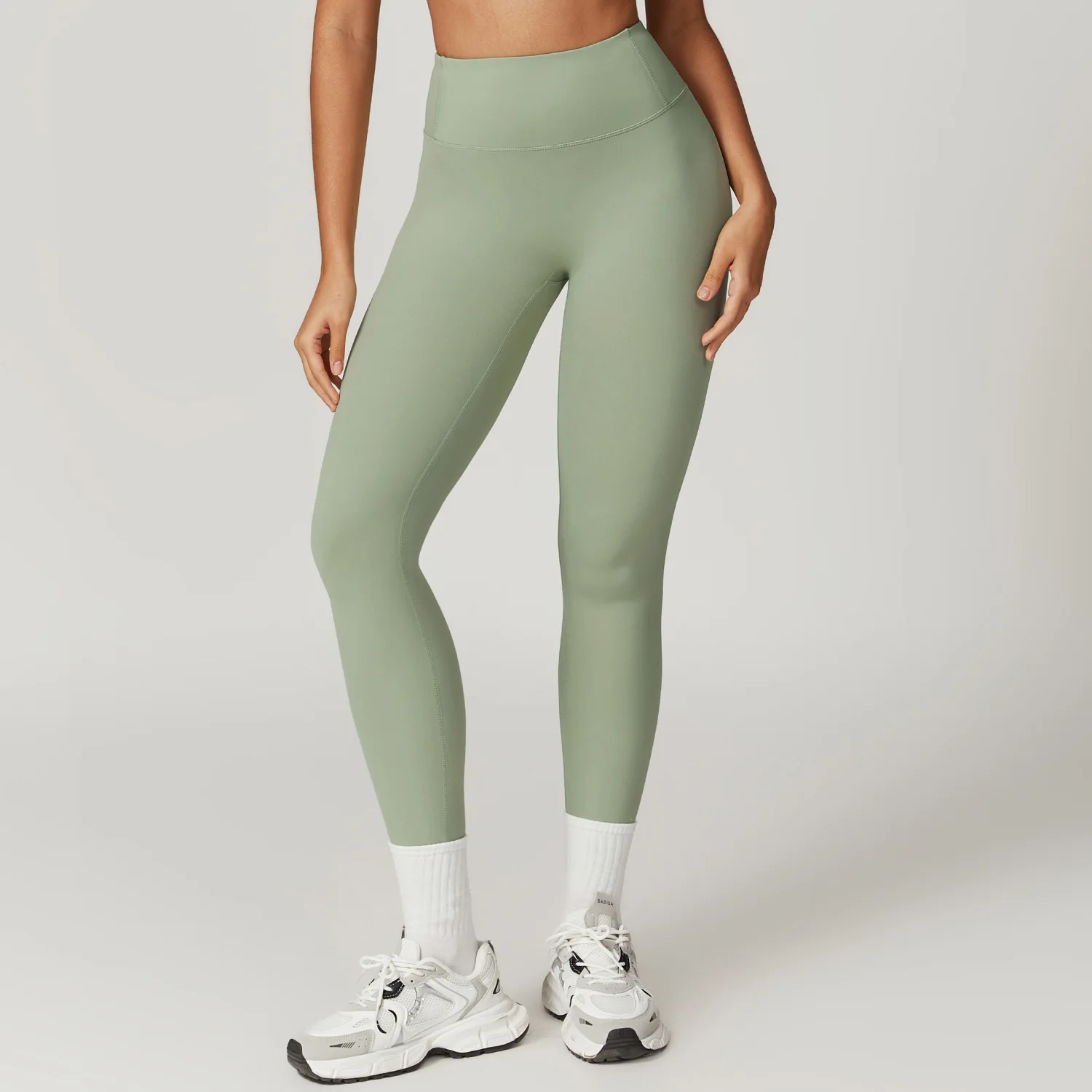 Legginsy do jogi damskie z wysokim stanem push up Zielony