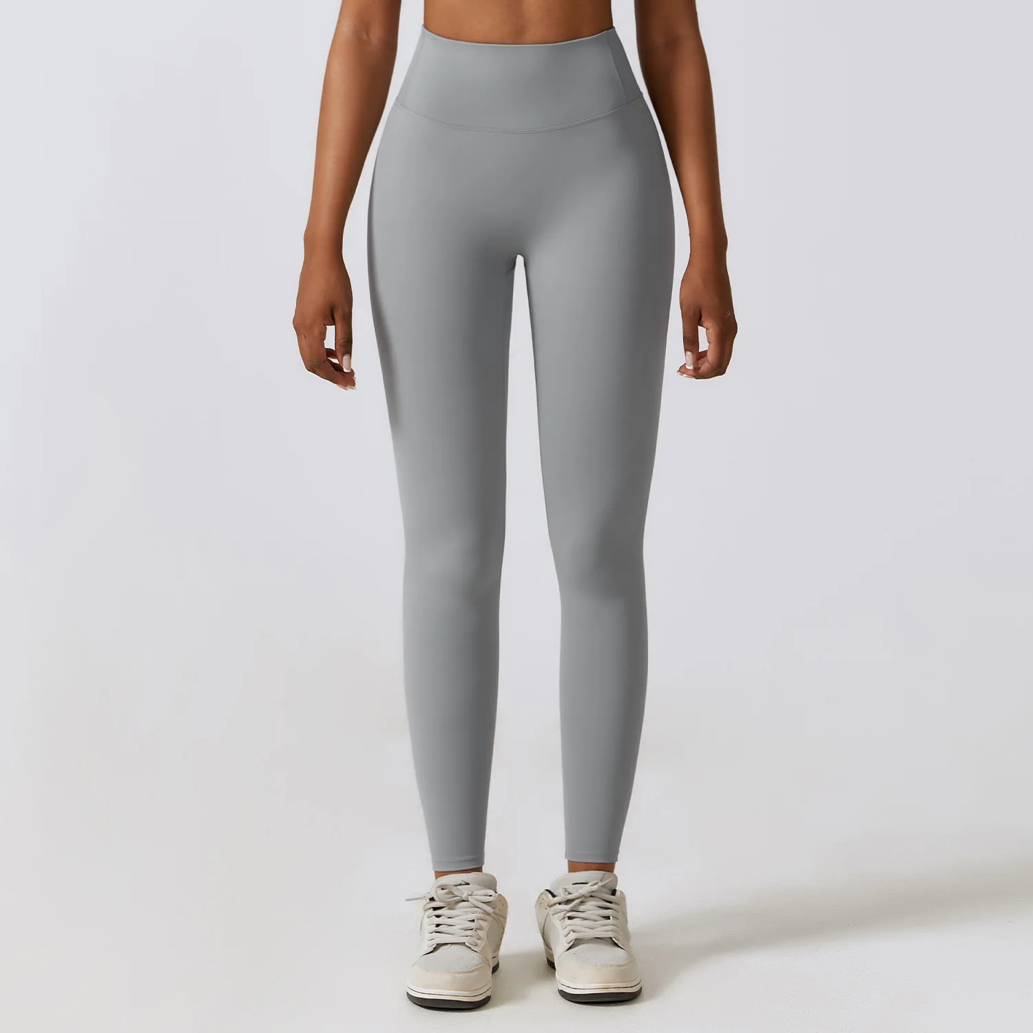 Legginsy do jogi damskie z wysokim stanem push up Szary