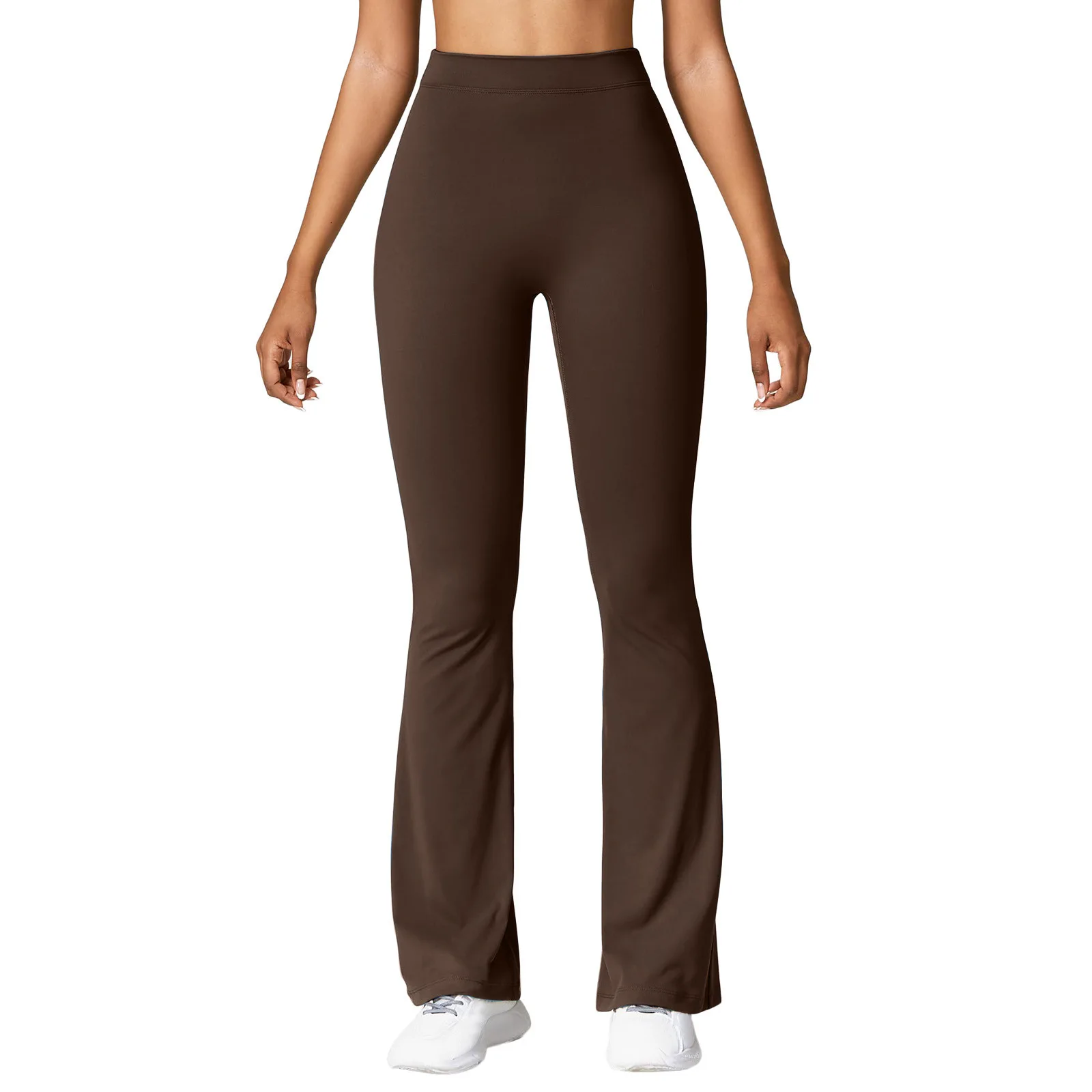 Legginsy push up z wysokim stanem i efektem V Brązowy