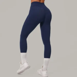 Legginsy sportowe push up z wysokim stanem Granatowy