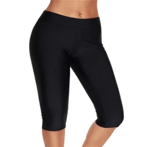 Damskie legginsy sportowe 3/4 z wysokim stanem Czarny