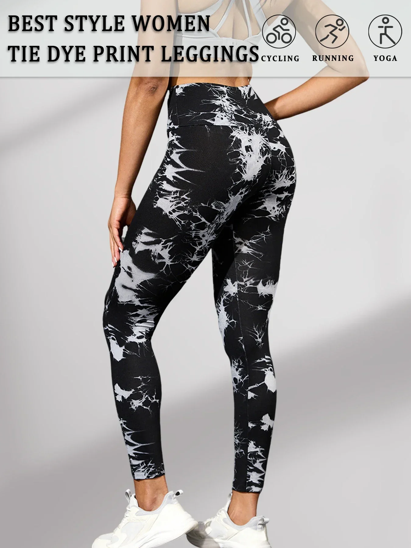 Damskie legginsy sportowe z wysokim stanem push up 1