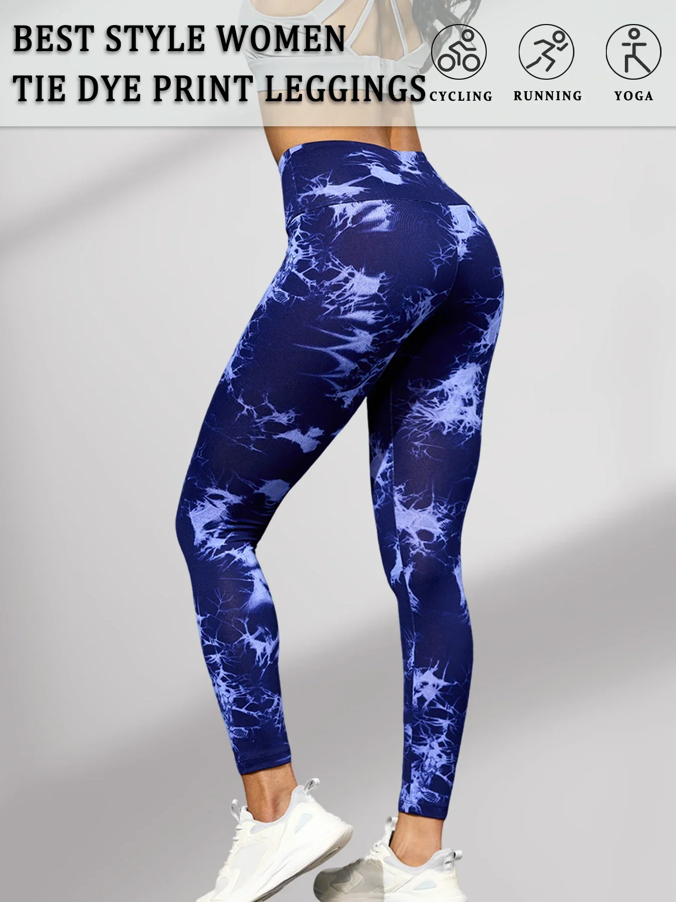Damskie legginsy sportowe z wysokim stanem push up 11
