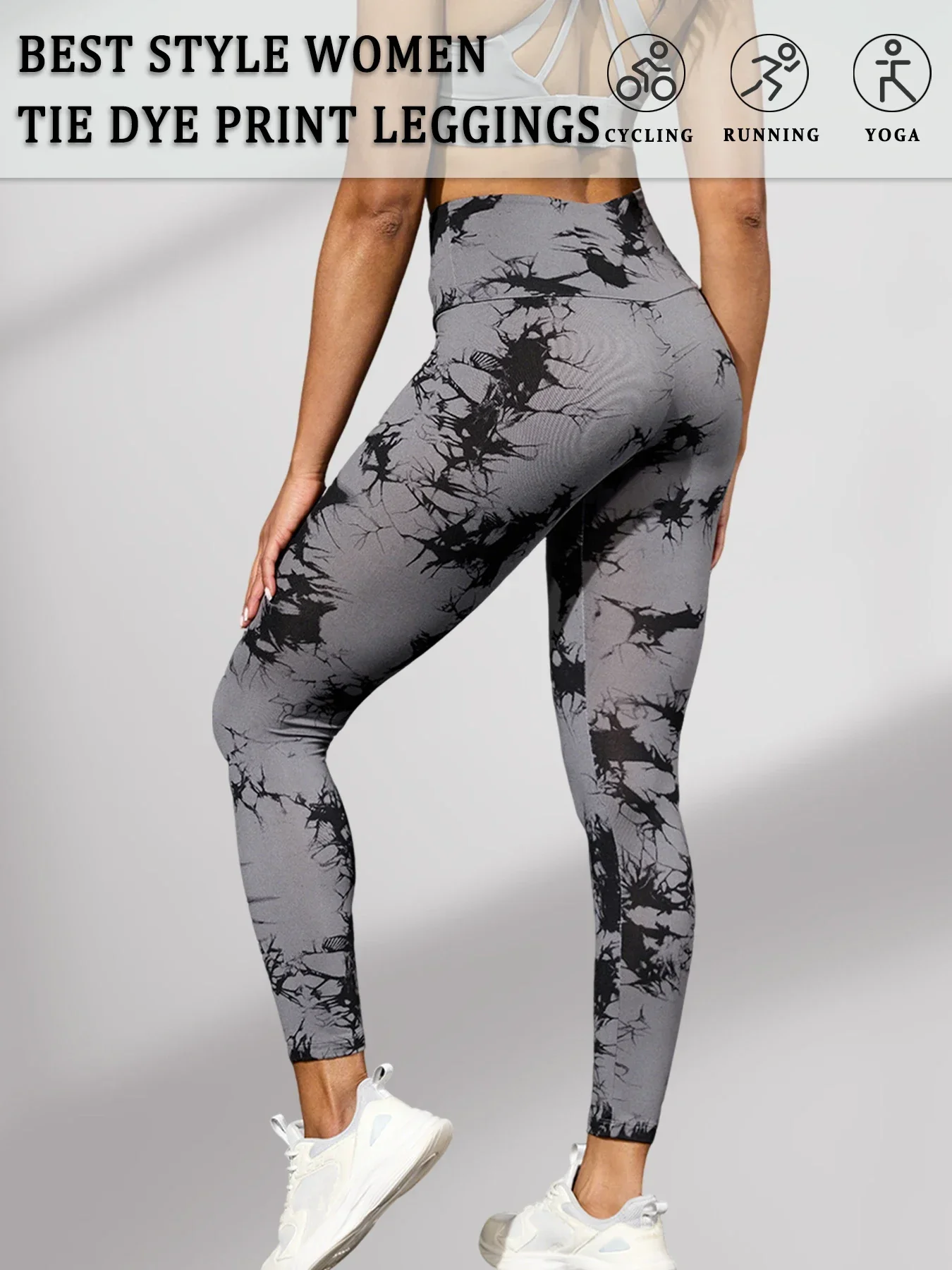 Damskie legginsy sportowe z wysokim stanem push up 6