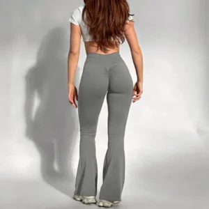 Legginsy sportowe yoga z wysokim stanem scrunch butt – modelujące pośladki Szary