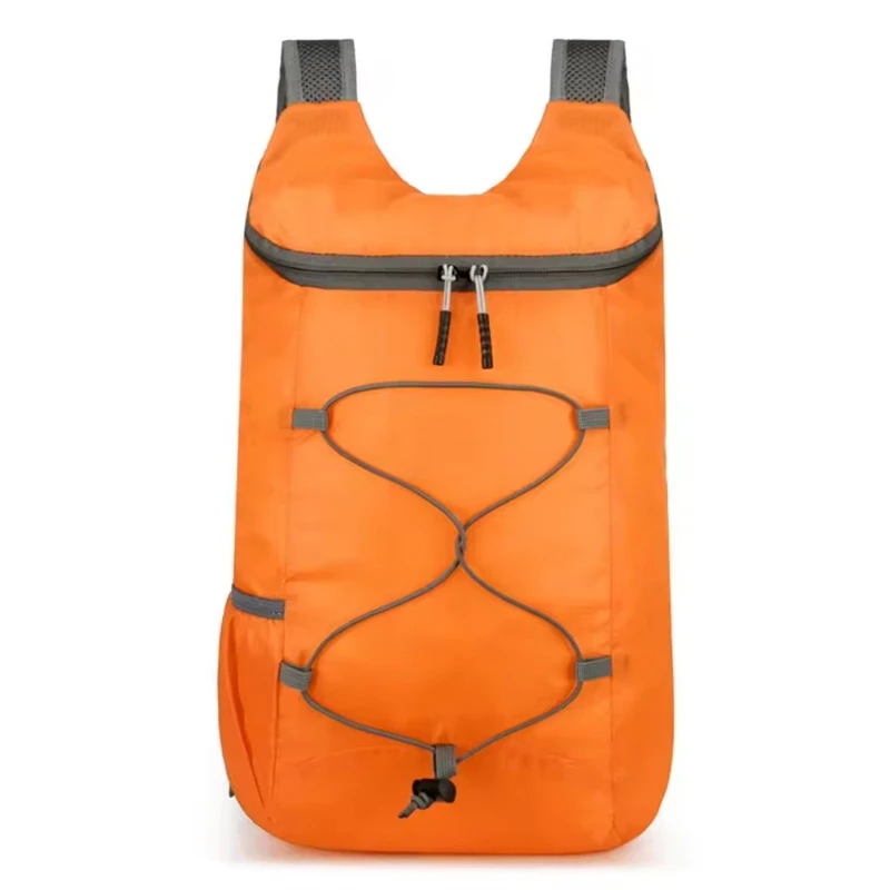 Lekki Składany Plecak Outdoorowy Unisex Pomarańczowy