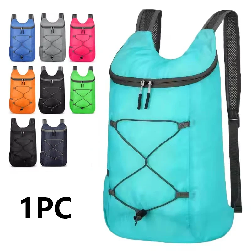 Lekki Składany Plecak Outdoorowy Unisex Czerwony