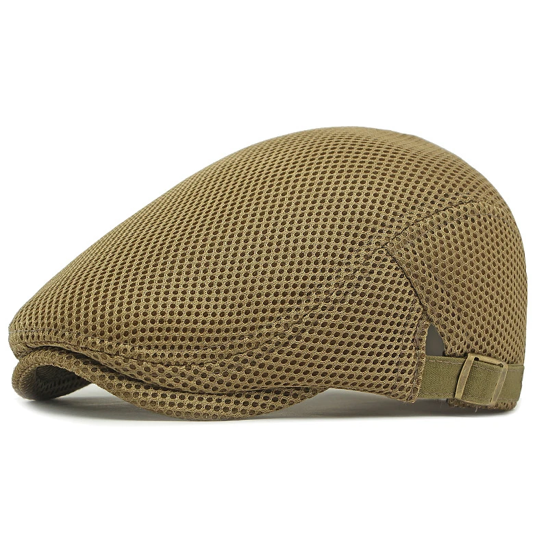 Letni przewiewny beret z siateczki dla niej i dla niego Khaki