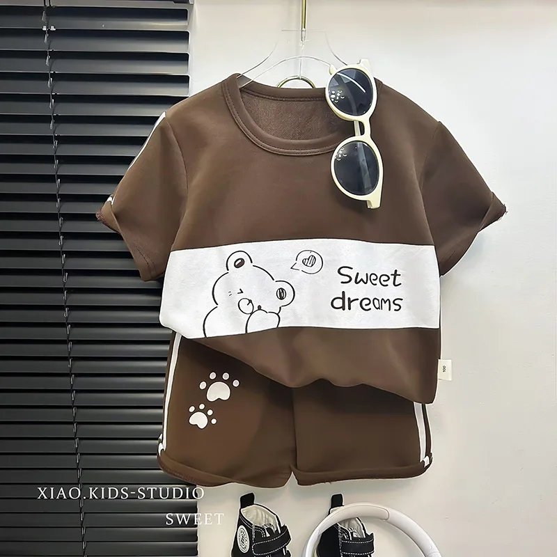 Letni zestaw dziecięcy t-shirt i spodenki dla malucha Style2 no glasses