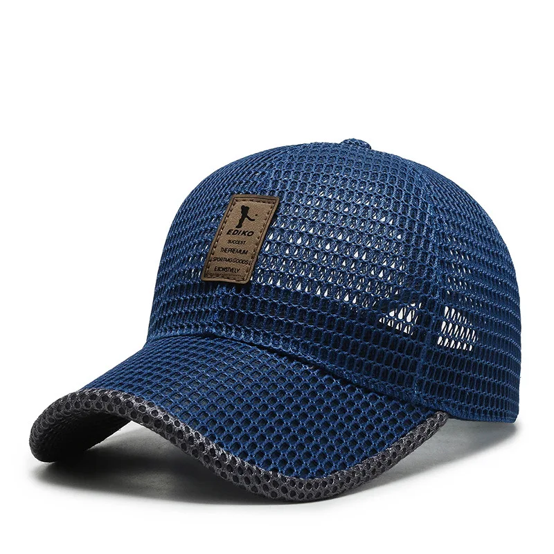 Letnia czapka z daszkiem siatkowa oddychająca unisex Niebieski