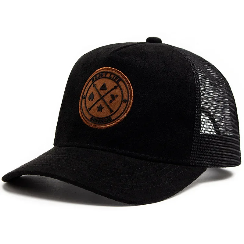 Letnia czapka z siatką trucker snapback, unisex Bllack