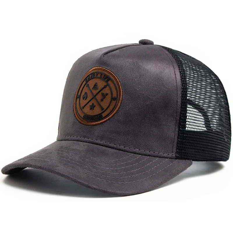 Letnia czapka z siatką trucker snapback, unisex Darkgray