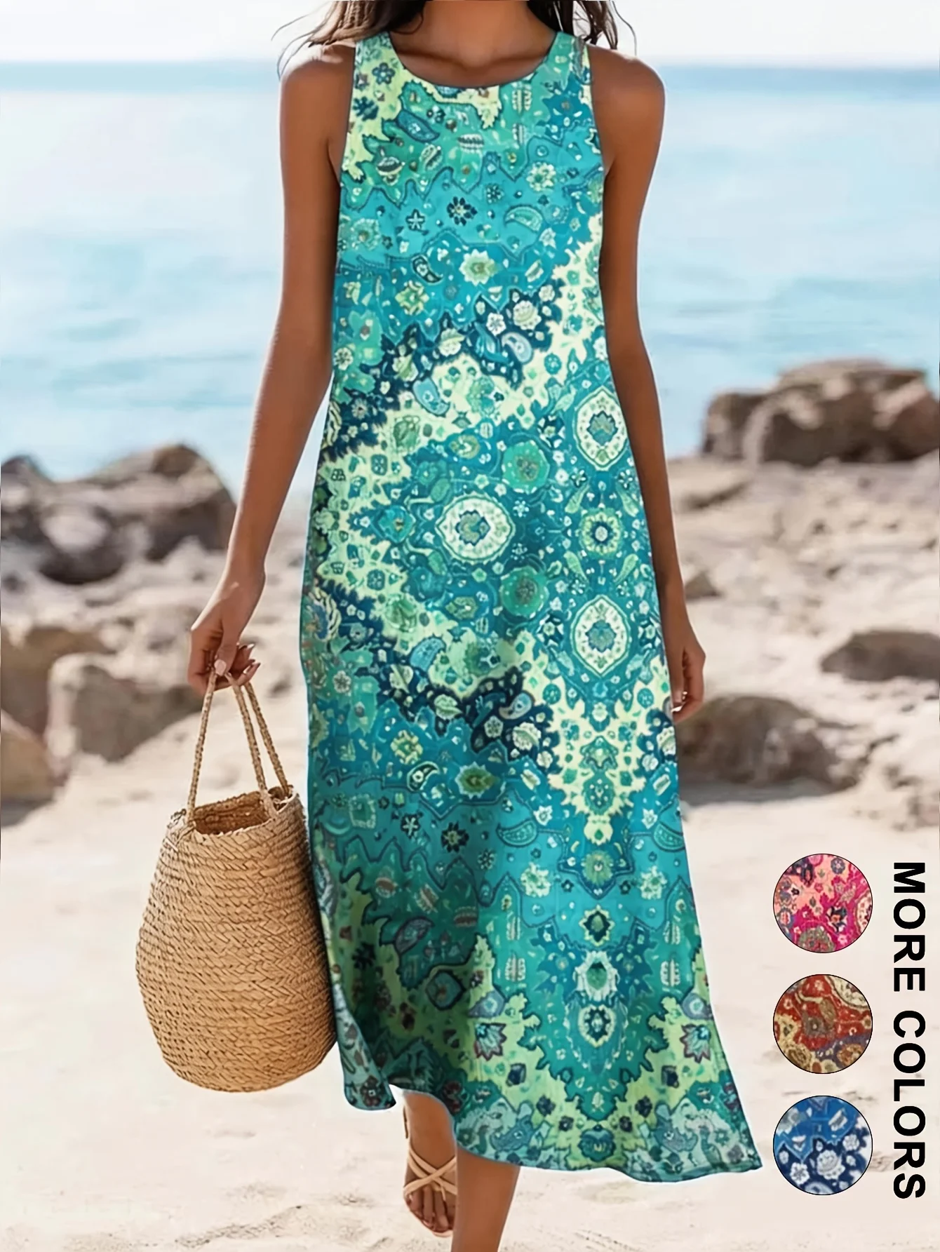 Letnia sukienka maxi boho z wzorem paisley Cl8q00004