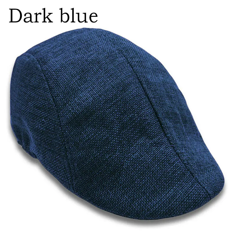 Lniana czapka kaszkiet unisex regulowana 02