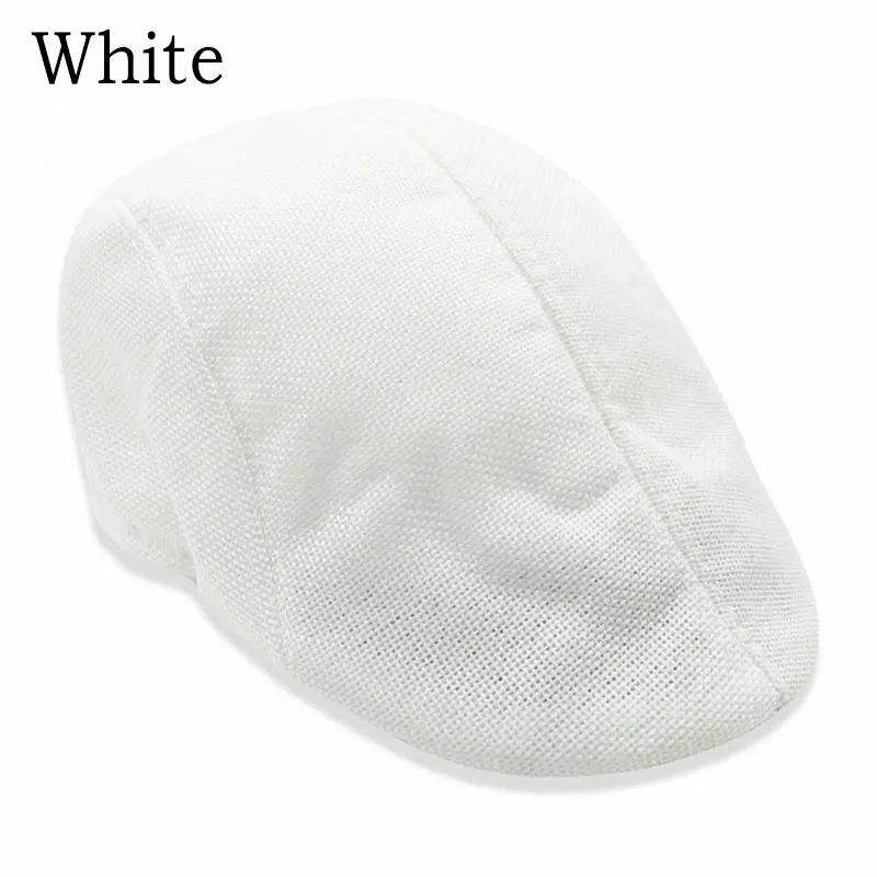 Lniana czapka kaszkiet unisex regulowana 10