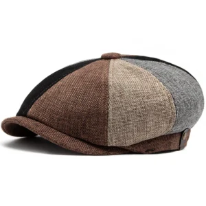 Lniany kaszkiet newsboy – retro czapka z daszkiem dla niej i dla niego Pinse