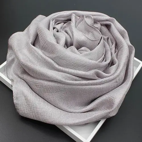 Lniany szal damski pashmina w jednolitym kolorze 9