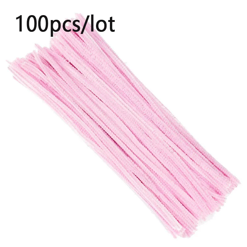 Kolorowe łodygi szenilowe DIY — 100 sztuk do prac manualnych Ciemny szary
