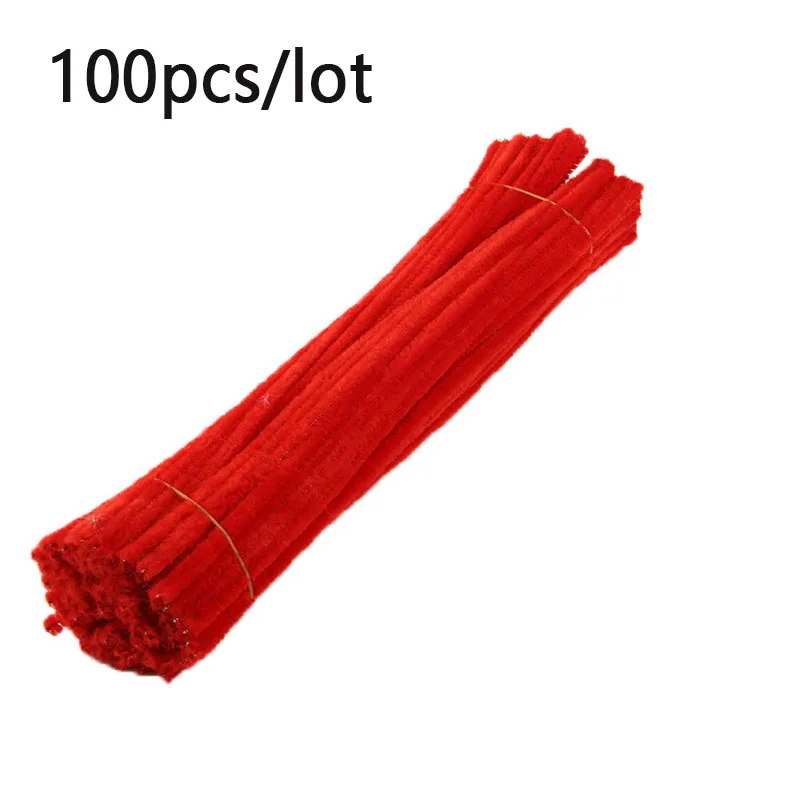 Kolorowe łodygi szenilowe DIY — 100 sztuk do prac manualnych Jasnoszary