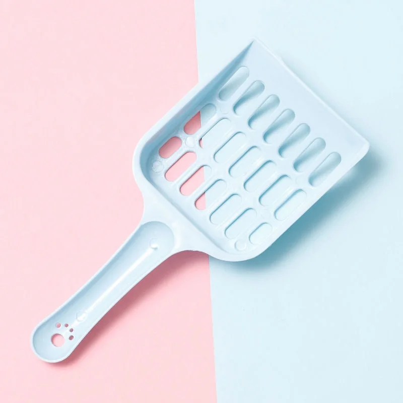 Łopatka do żwirku dla kota w pastelowych kolorach – ergonomiczny uchwyt Niebieski