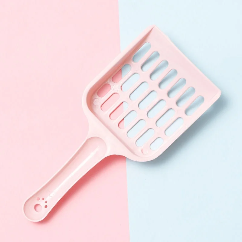 Łopatka do żwirku dla kota w pastelowych kolorach – ergonomiczny uchwyt Różowy