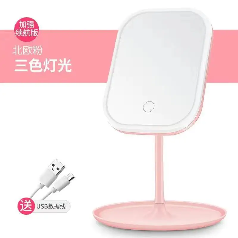 Lusterko kosmetyczne LED z podświetleniem i ładowaniem USB 3color