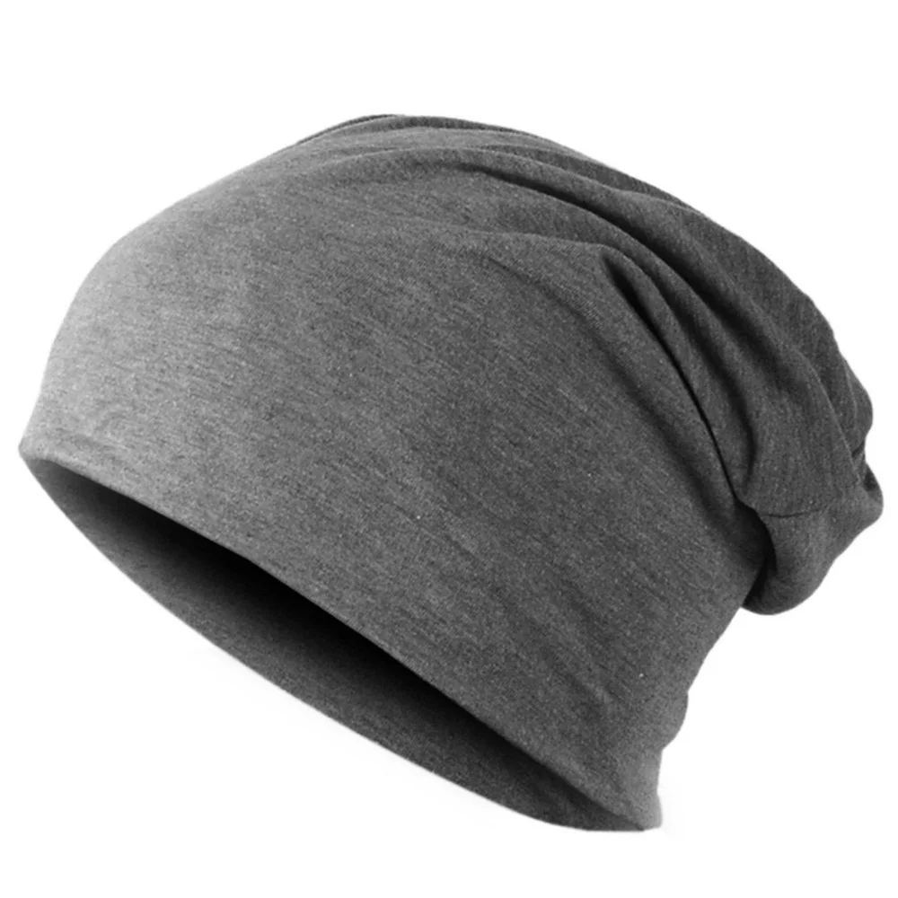 Luźna czapka beanie męska z ociepleniem uszu na jesień i wiosnę Ciemnoszary