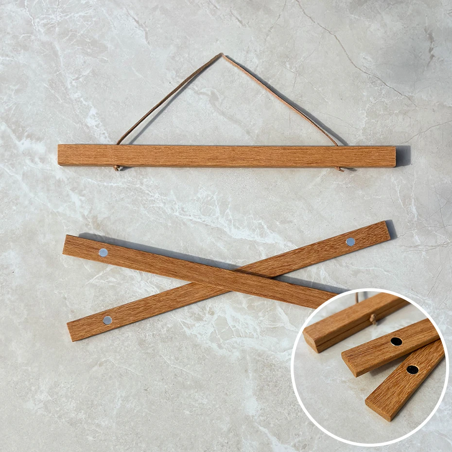 Magnetyczne drewniane ramki do plakatów i zdjęć Teak wood