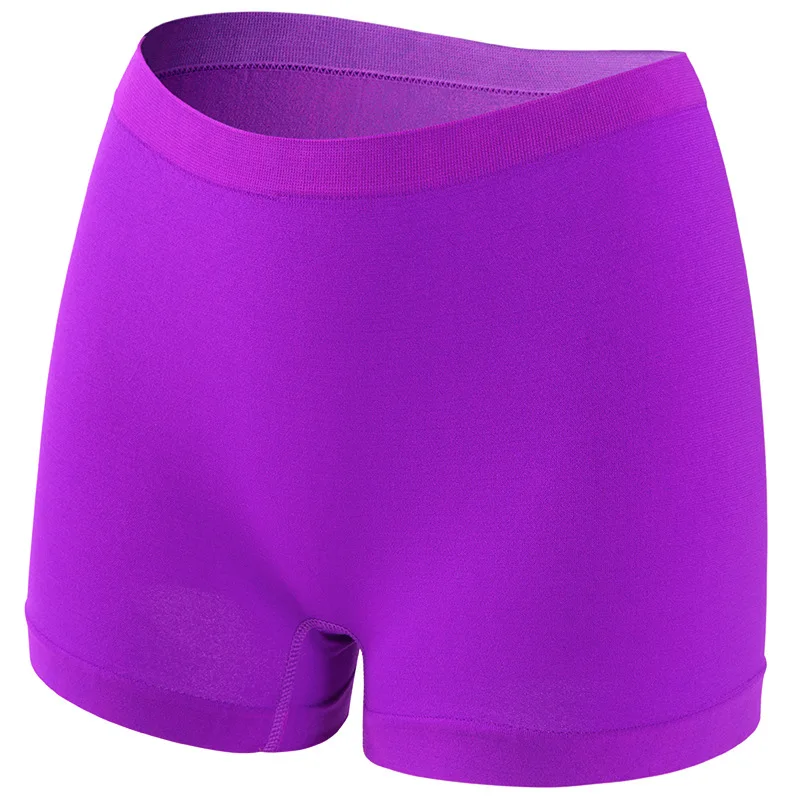 Damskie majtki bezszwowe boyshort z prążkowanej tkaniny Fioletowy