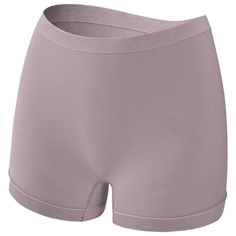 Damskie majtki bezszwowe boyshort z prążkowanej tkaniny Purplegray