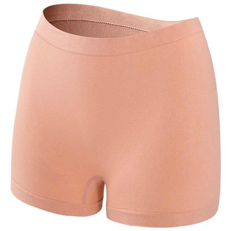 Damskie majtki bezszwowe boyshort z prążkowanej tkaniny Różowy