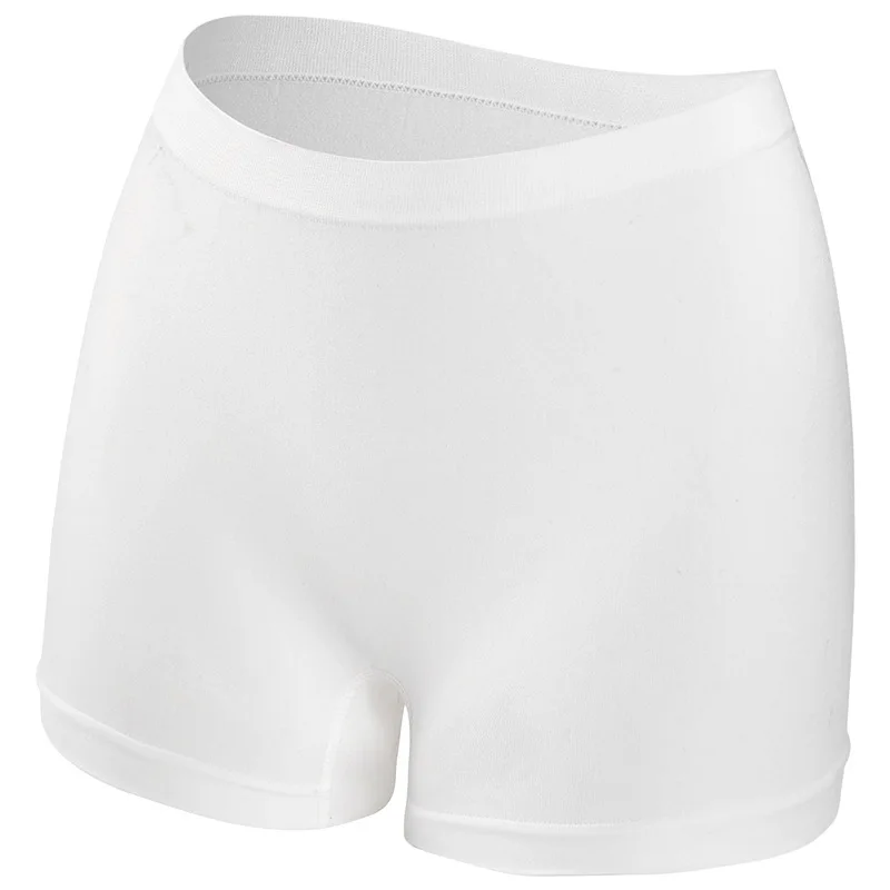 Damskie majtki bezszwowe boyshort z prążkowanej tkaniny Biały