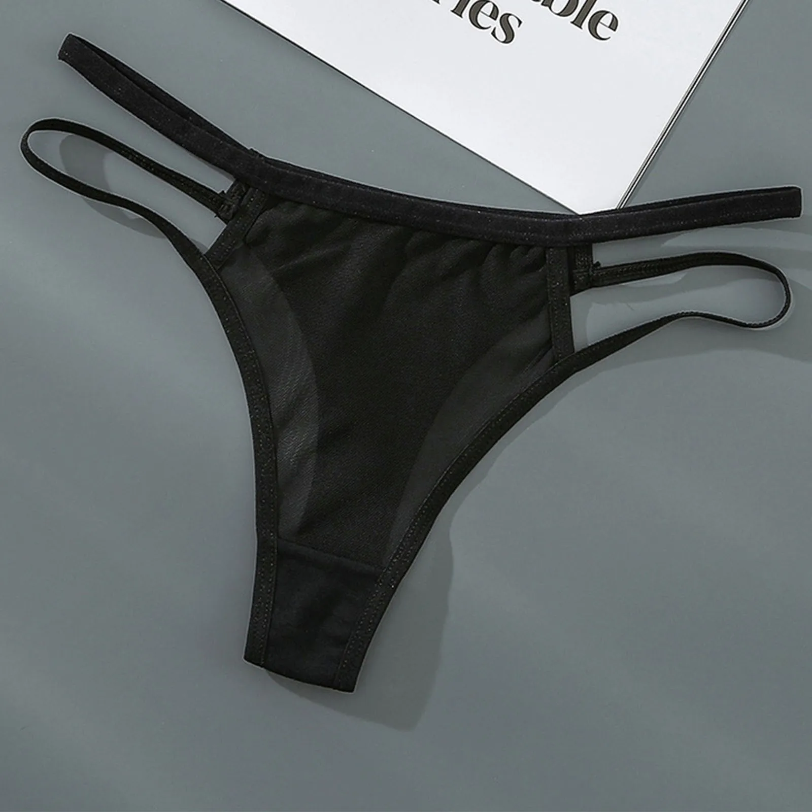 Majtki bikini z siateczki mesh – miękkie i przewiewne Czarny