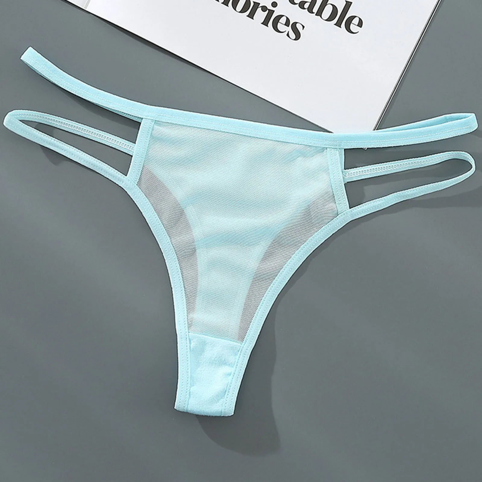 Majtki bikini z siateczki mesh – miękkie i przewiewne Niebieski
