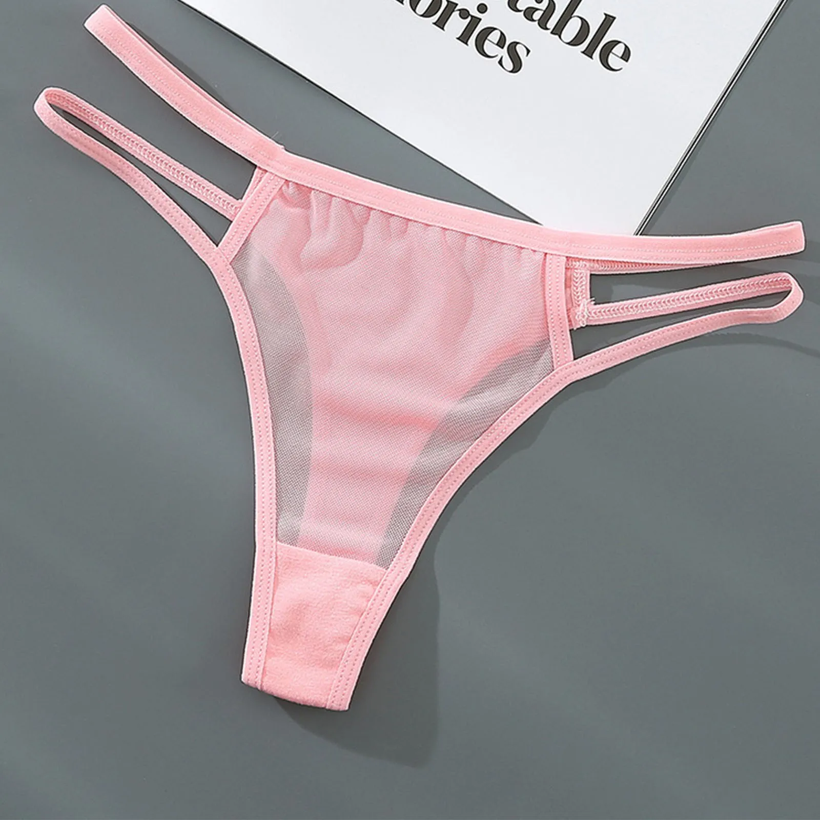 Majtki bikini z siateczki mesh – miękkie i przewiewne Różowy