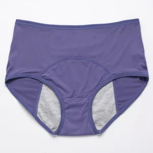 Majtki menstruacyjne bawełniane wodoodporne plus size Niebieski