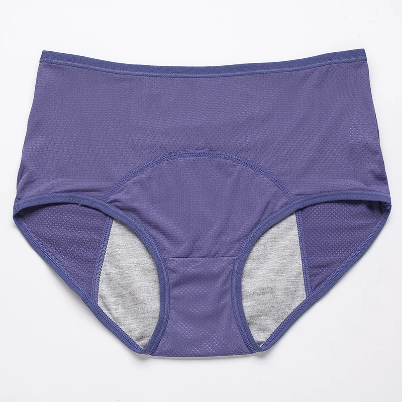 Majtki menstruacyjne bawełniane wodoodporne plus size Niebieski