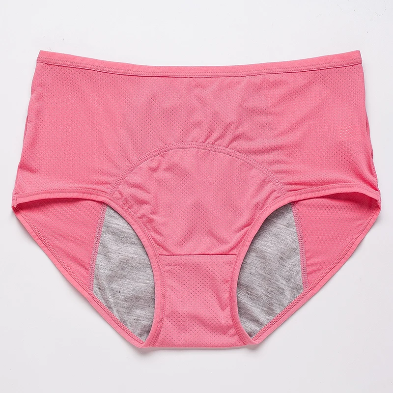 Majtki menstruacyjne bawełniane wodoodporne plus size Różowy