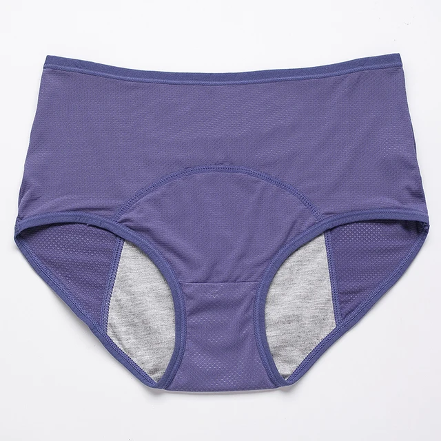 Majtki menstruacyjne damskie, wodoodporne, duże rozmiary L-8XL Niebieski