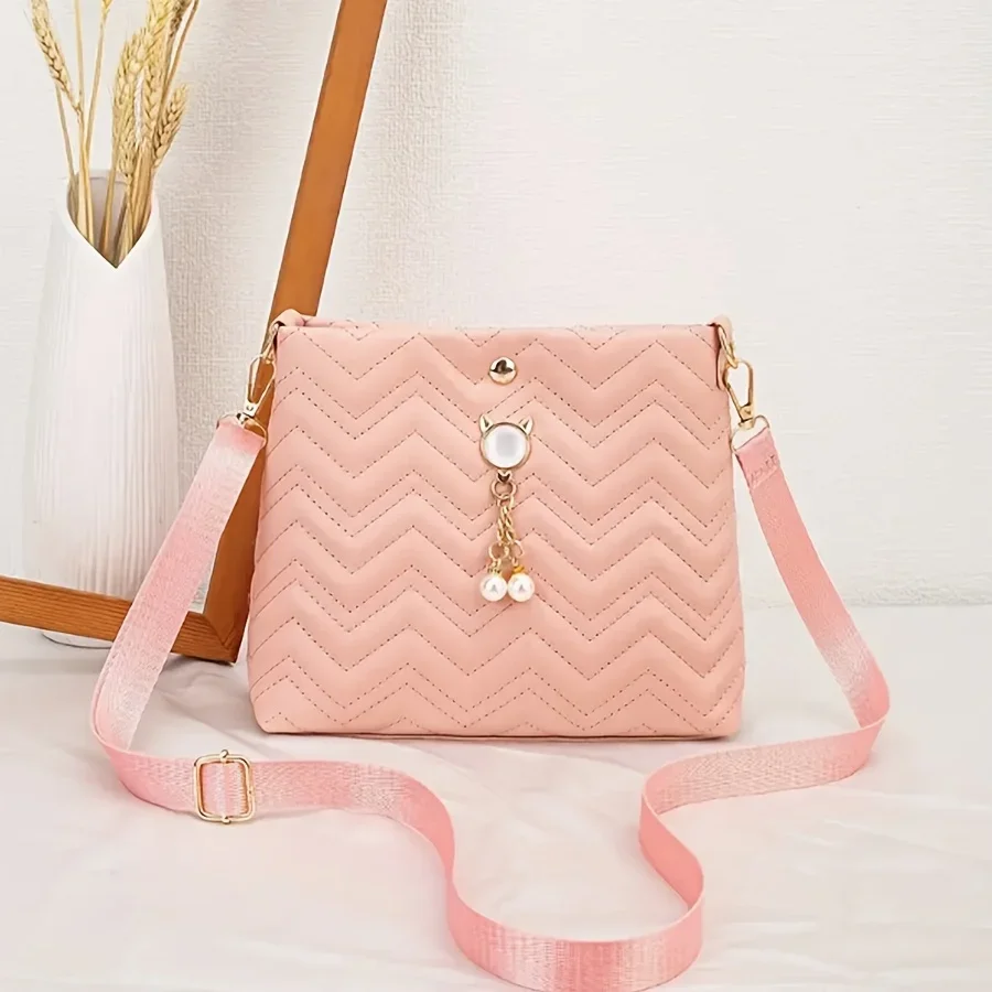 Mała luksusowa torebka crossbody ze skóry PU na zamek Błękitny