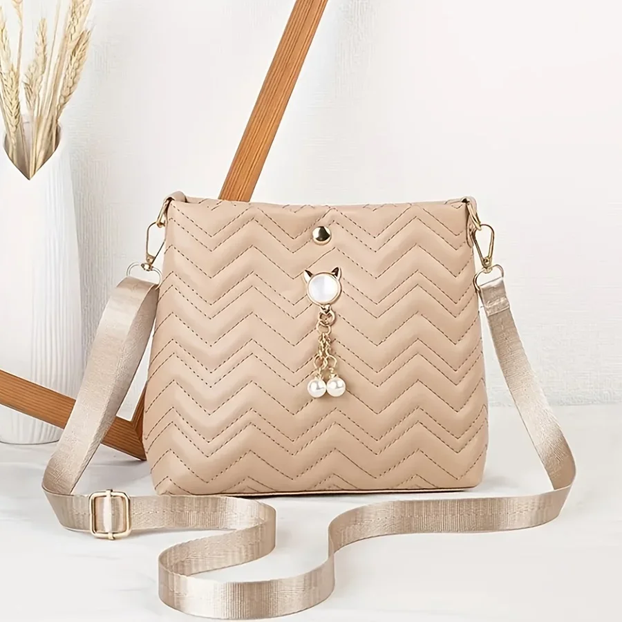 Mała luksusowa torebka crossbody ze skóry PU na zamek Niebieski