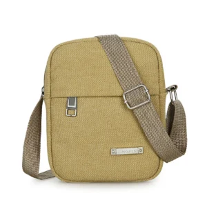 Mała męska torba crossbody z płótna na telefon i drobiazgi Khaki