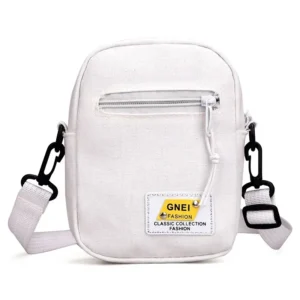 Mała płócienna torebka crossbody na telefon Biały