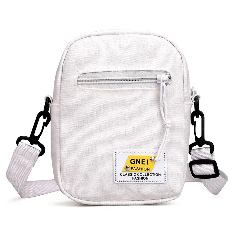 Mała płócienna torebka crossbody na telefon Biały
