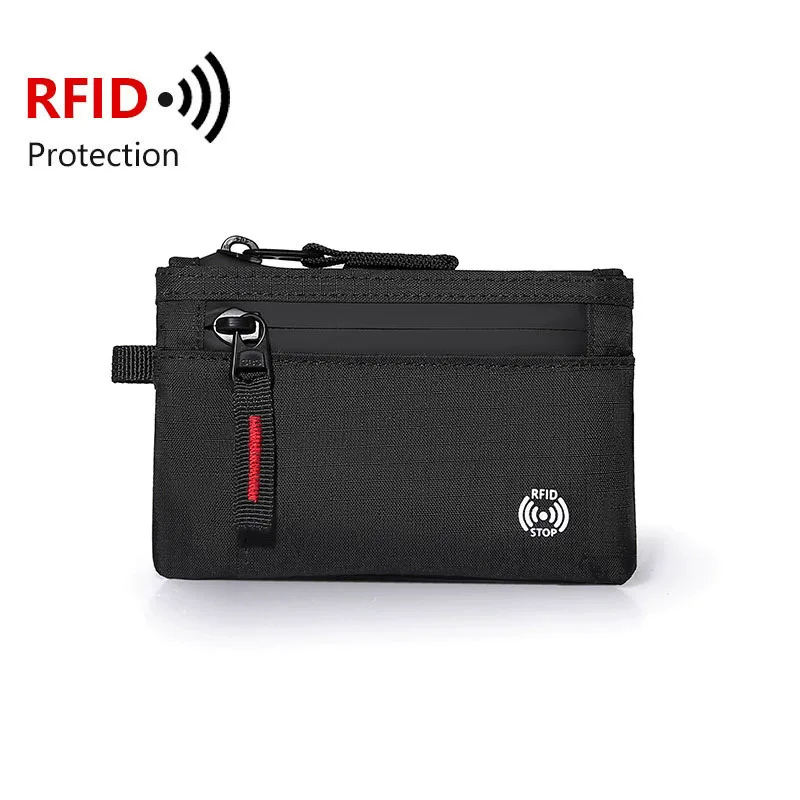 Mała portmonetka damska RFID z etui na karty Czarny