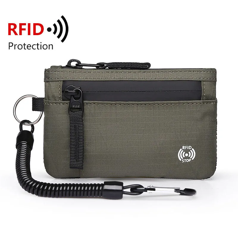 Mała portmonetka damska RFID z etui na karty Zielony