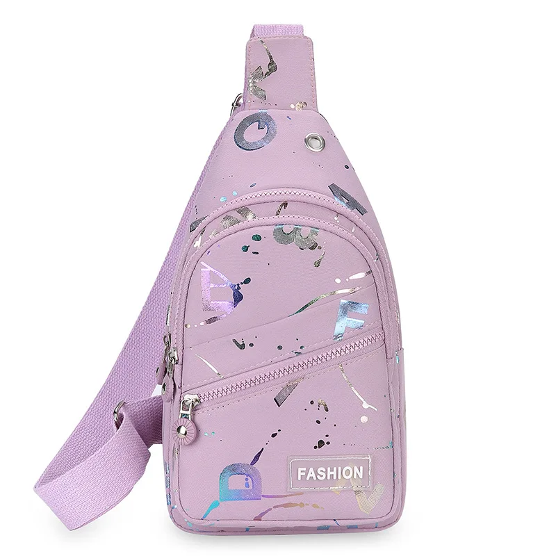 Mała torba na ramię typu sling crossbody na podróż i sport Fioletowy