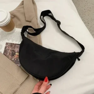 Mała torebka crossbody damska nylonowa w stylu vintage Czarny